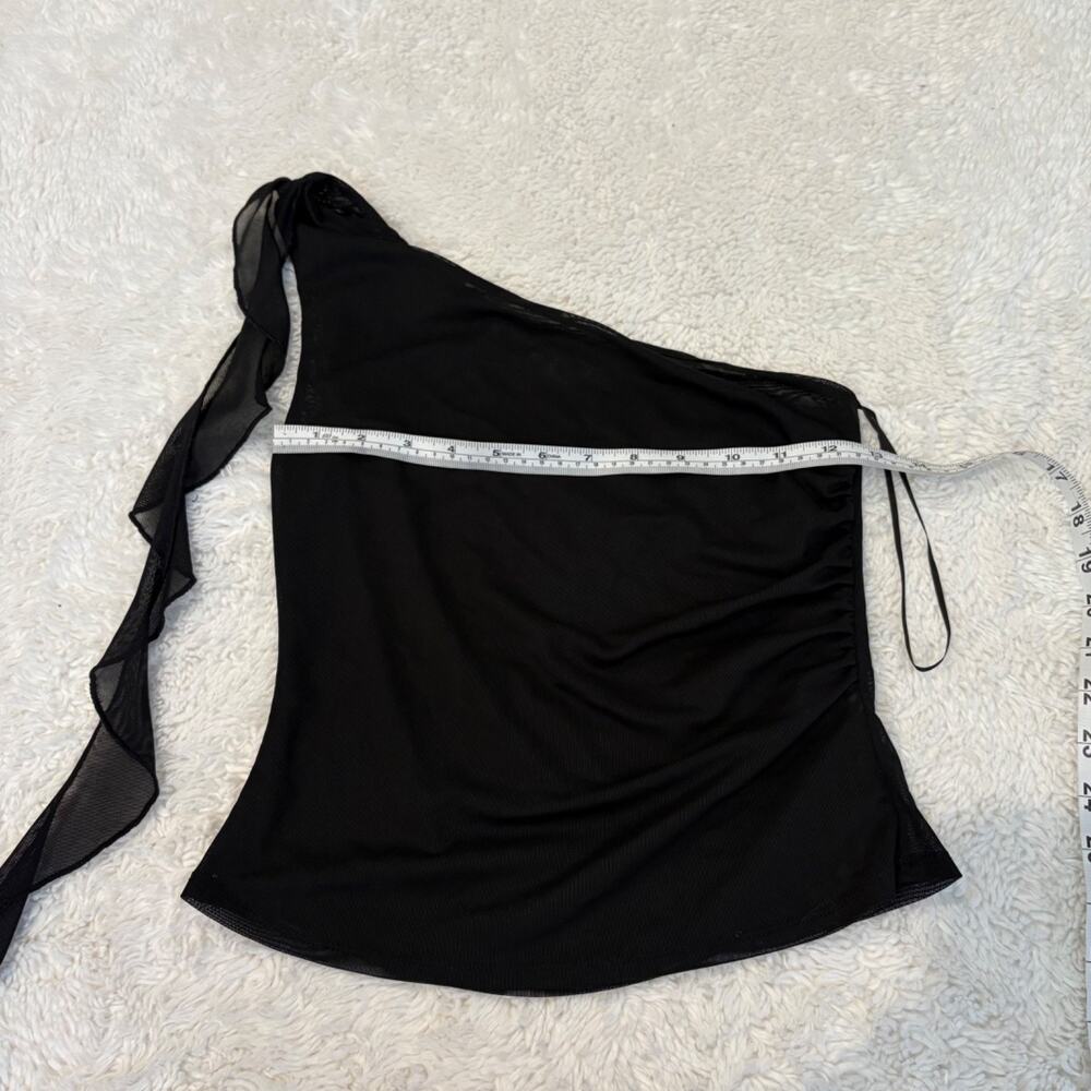 ASTR the Label Off The Shoulder Blouse Black S Mesh Sheer Goth Emo Grunge Fairy - Picture 2 of 5
